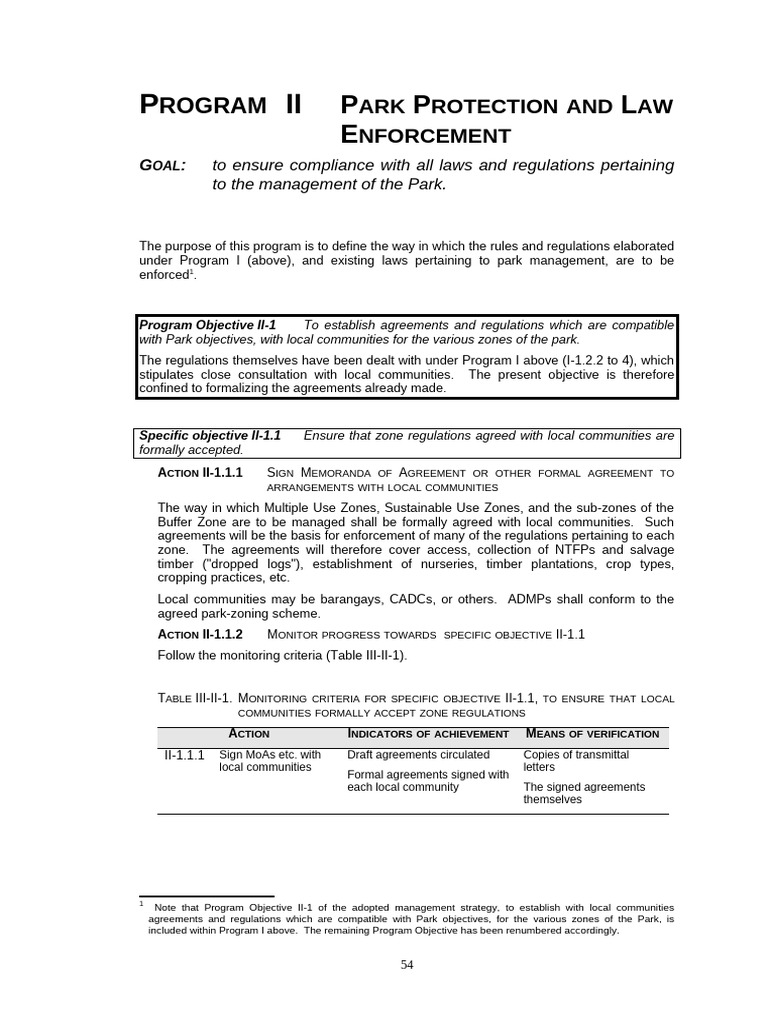 Park Protection and Law Enforcement Program | PDF | Justice | Crime ...