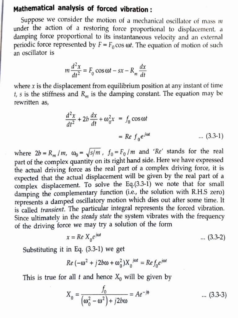 Forced Vibration Analysis in Oscillators | PDF | Oscillation | Periodic ...
