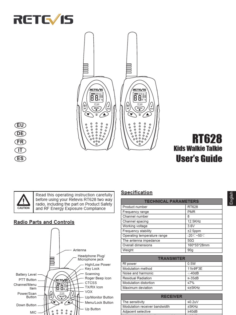 RT628 Multi Language Manual | PDF | Electrical Connector | Radio