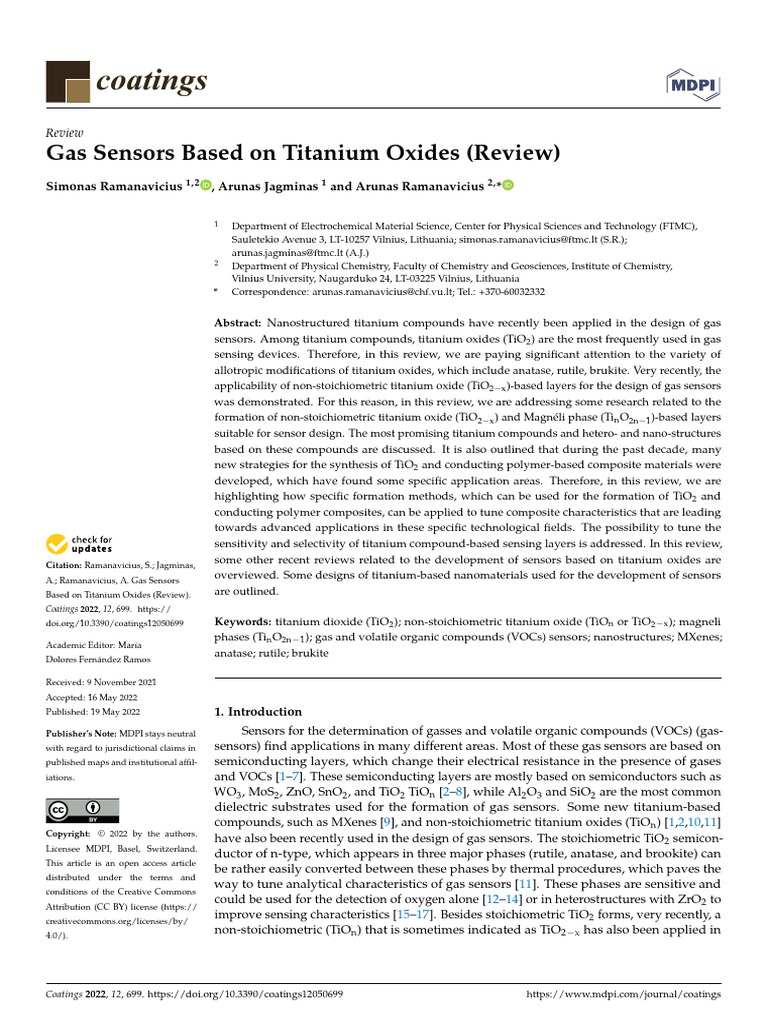 Coatings 12 00699 v2 | PDF | Titanium Dioxide | Titanium