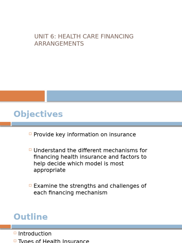 Health Care Financing Models Explained | PDF | Insurance | Payroll Tax