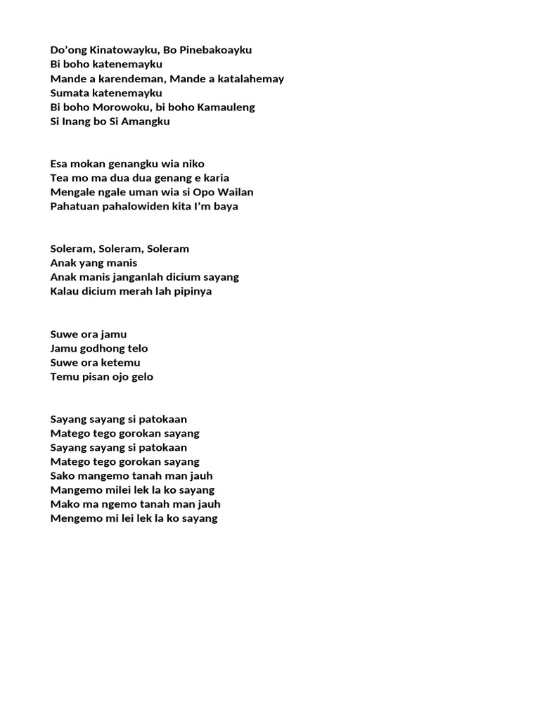 Campuran Lagu Daerah Pdf