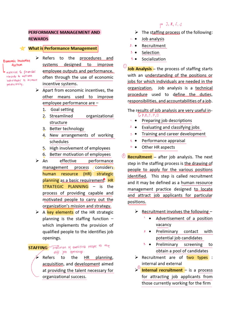 Performance Management and Rewards Guide | PDF | Recruitment ...