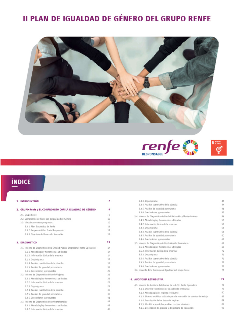 II Plan de Igualdad de Género Renfe | PDF | Igualdad de género ...