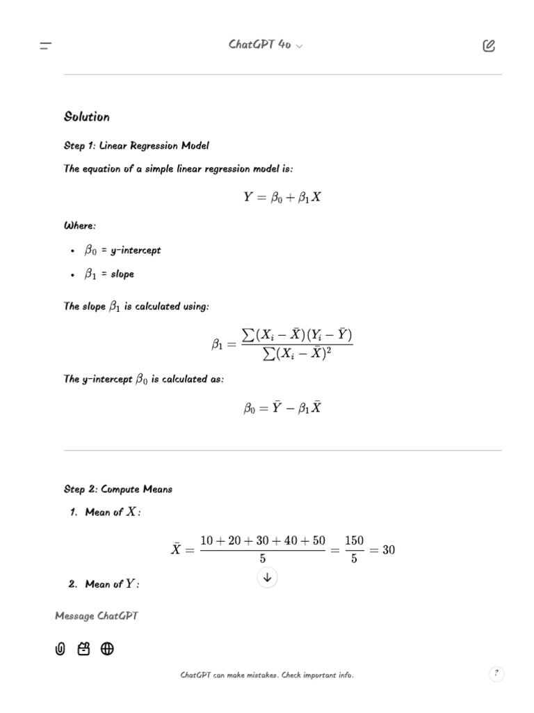 Linear Regression Model Steps Explained | PDF
