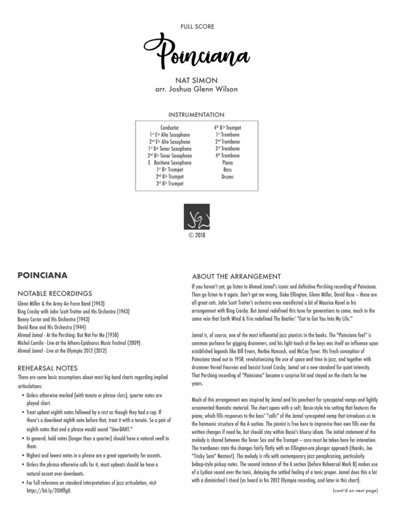 Poinciana - SCORE | PDF
