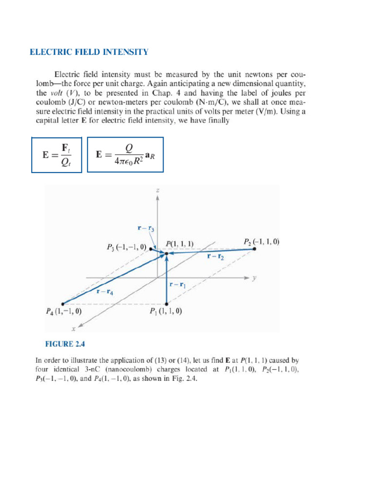 Electric Field Calculation at Origin | PDF