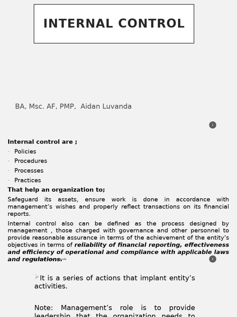 Internal Control (Autosaved) | PDF | Internal Control | Audit