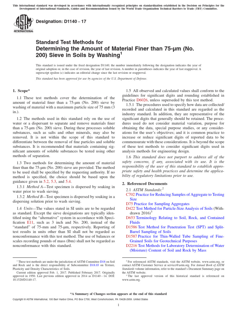 Soil Finer Material Testing Methods | PDF