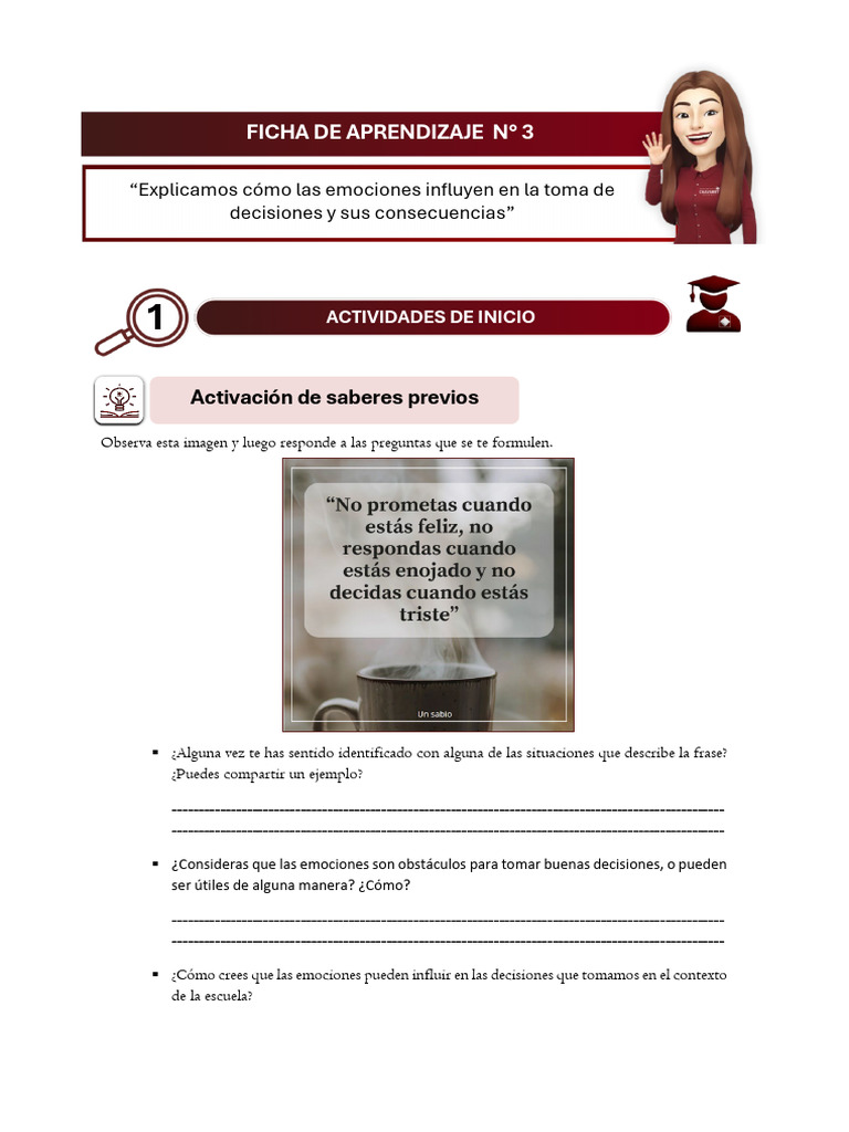 Emociones y decisiones en la escuela | PDF | Las emociones | Toma de ...