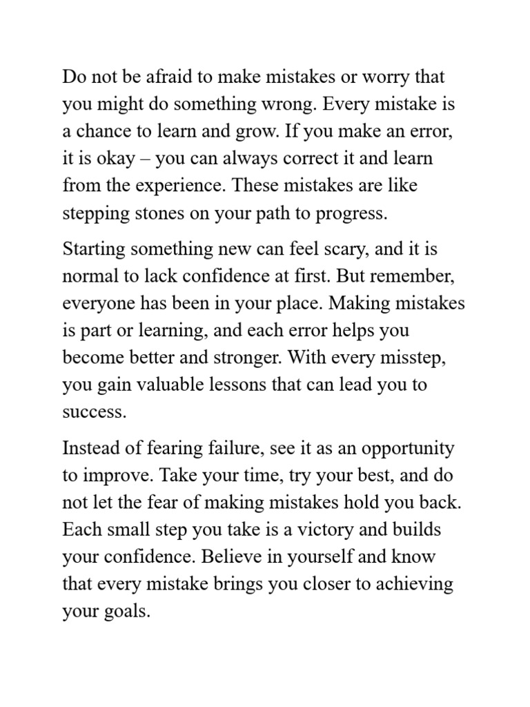 Embrace Mistakes for Growth | PDF