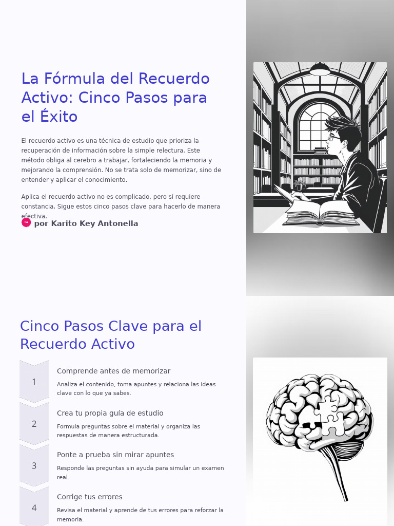 La Formula Del Recuerdo Activo Cinco Pasos para El Exito | PDF ...