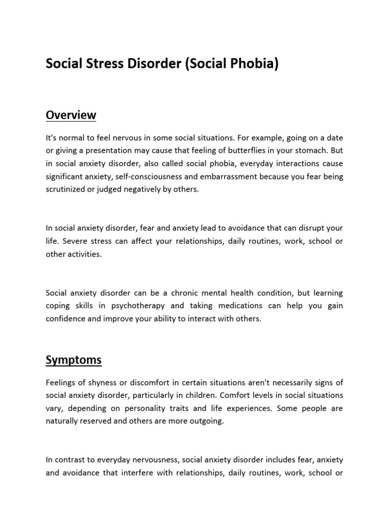 Understanding Social Anxiety Disorder | PDF | Social Anxiety | Anxiety