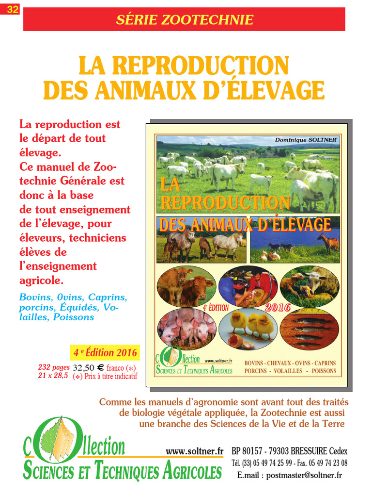 Reproduction des Animaux d'Élevage | PDF | Zoologie | Biologie