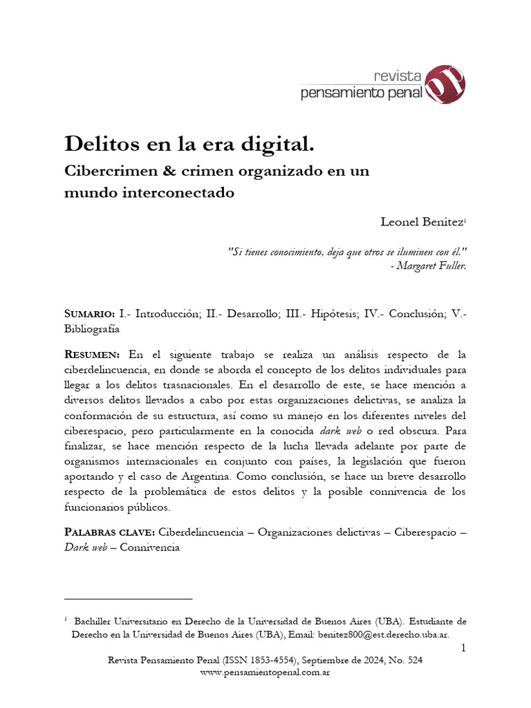 Ciberdelincuencia y crimen organizado | PDF | Cibercrimen | Crimen ...