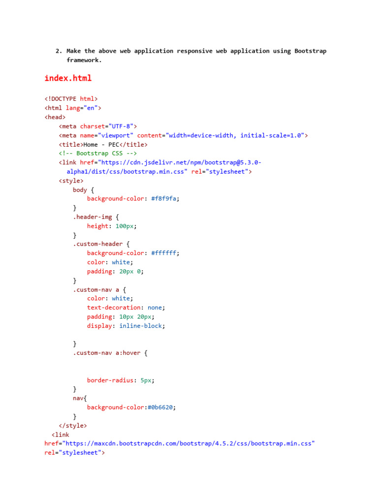 2.make The Above Web Application Responsive Web Application Using ...