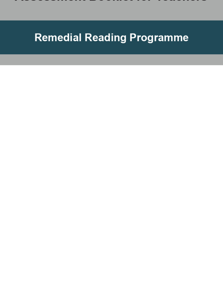 Remedial Reading Assessment Guide | PDF | Linguistics | Pedagogy