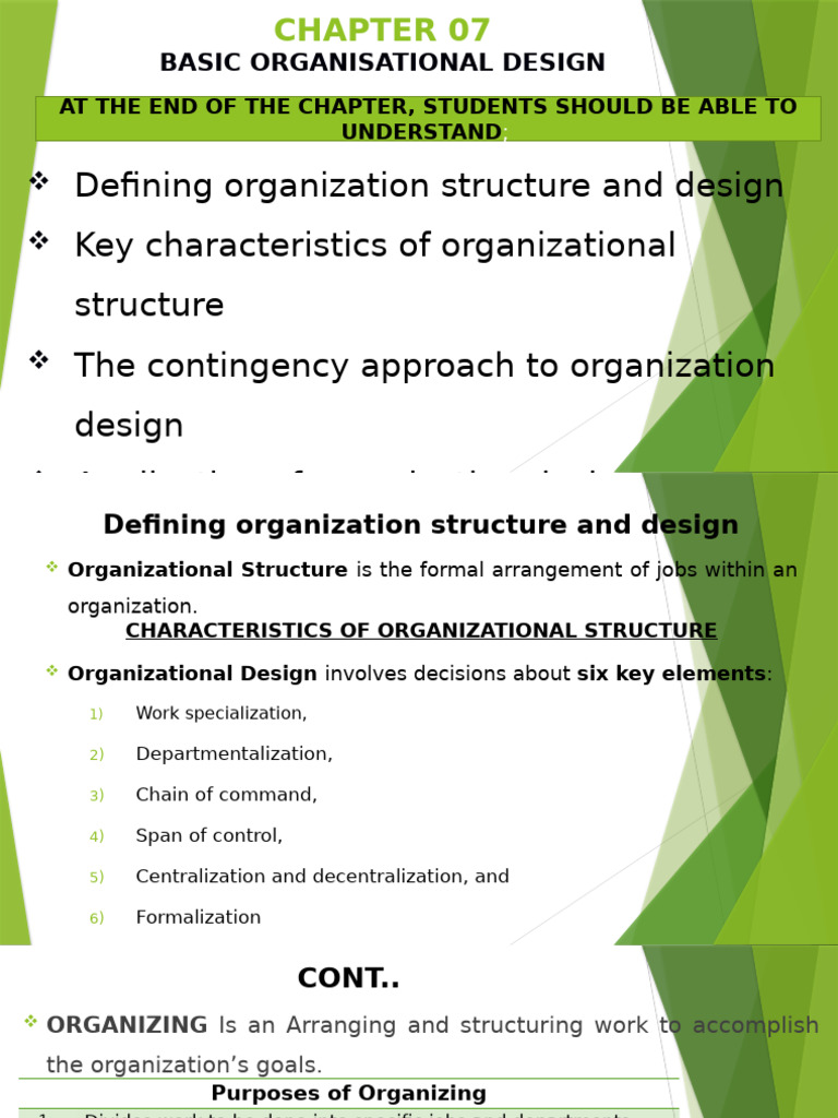 Basic Organizational Design Principles | PDF | Organizational Structure ...
