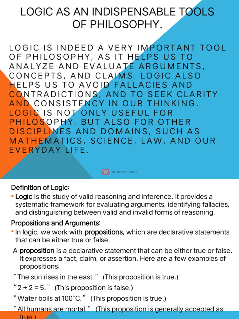 Logic As An Indispensable Tools of Philosophy | PDF | Logic | Argument