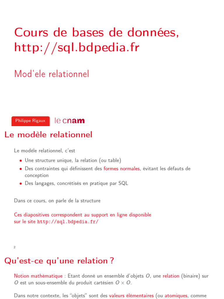 Introduction au modèle relationnel | PDF | Modèle relationnel