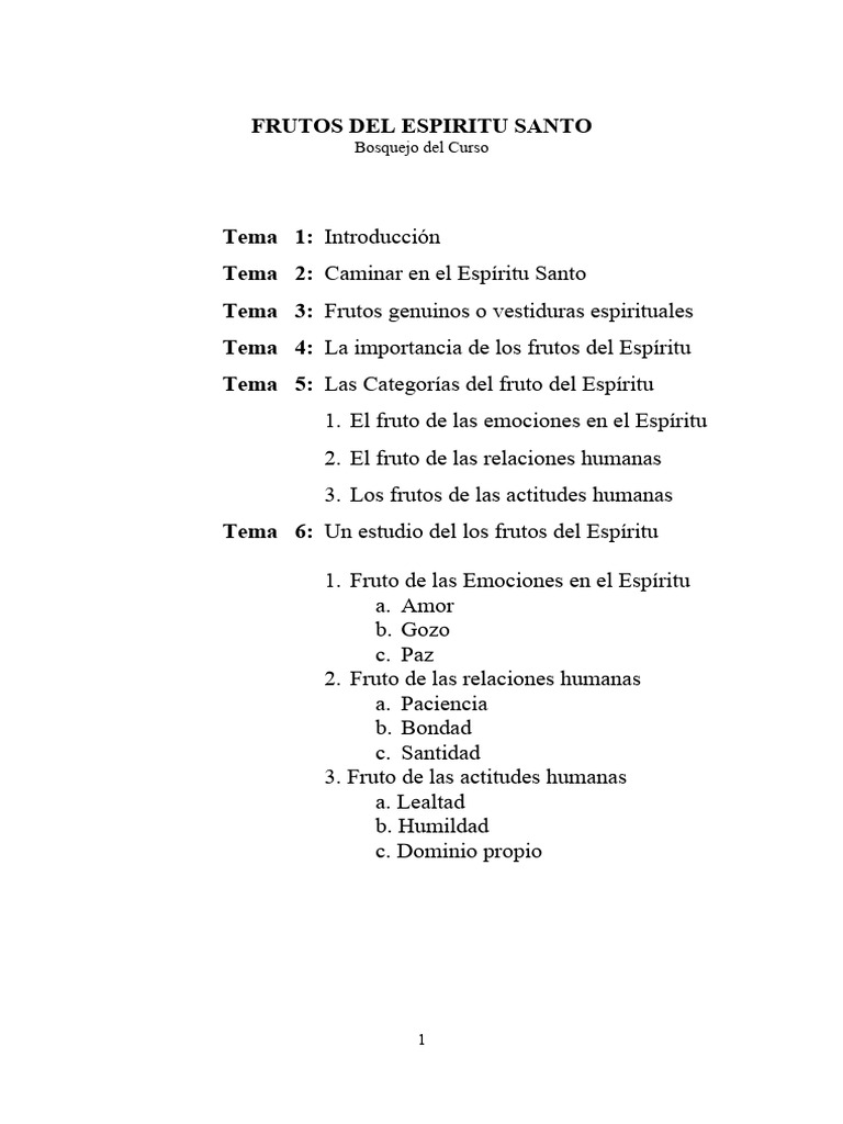 Frutos Del Espiritu. Profesor | PDF | Amor | Fruto Del Espiritu Santo