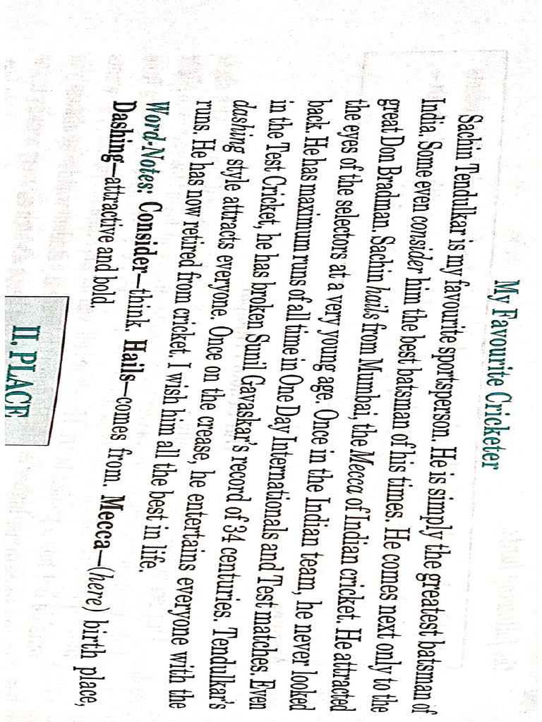 My Favourite Cricketer : My Favourite Cricketer | A Letter From Deano