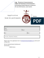 Application Form Participants 10th MASN Conference