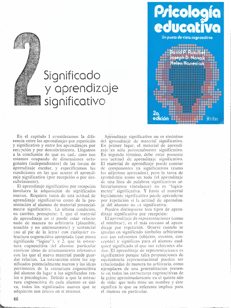 Ausubel - Significado y Aprendizaje Significativo | PDF