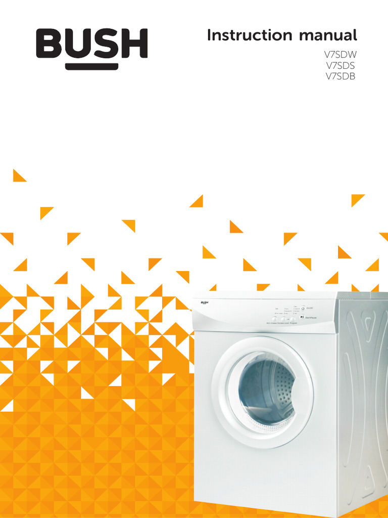 Bush V7SDW Tumble Dryer Manual | PDF | Electrical Connector | Clothes Dryer
