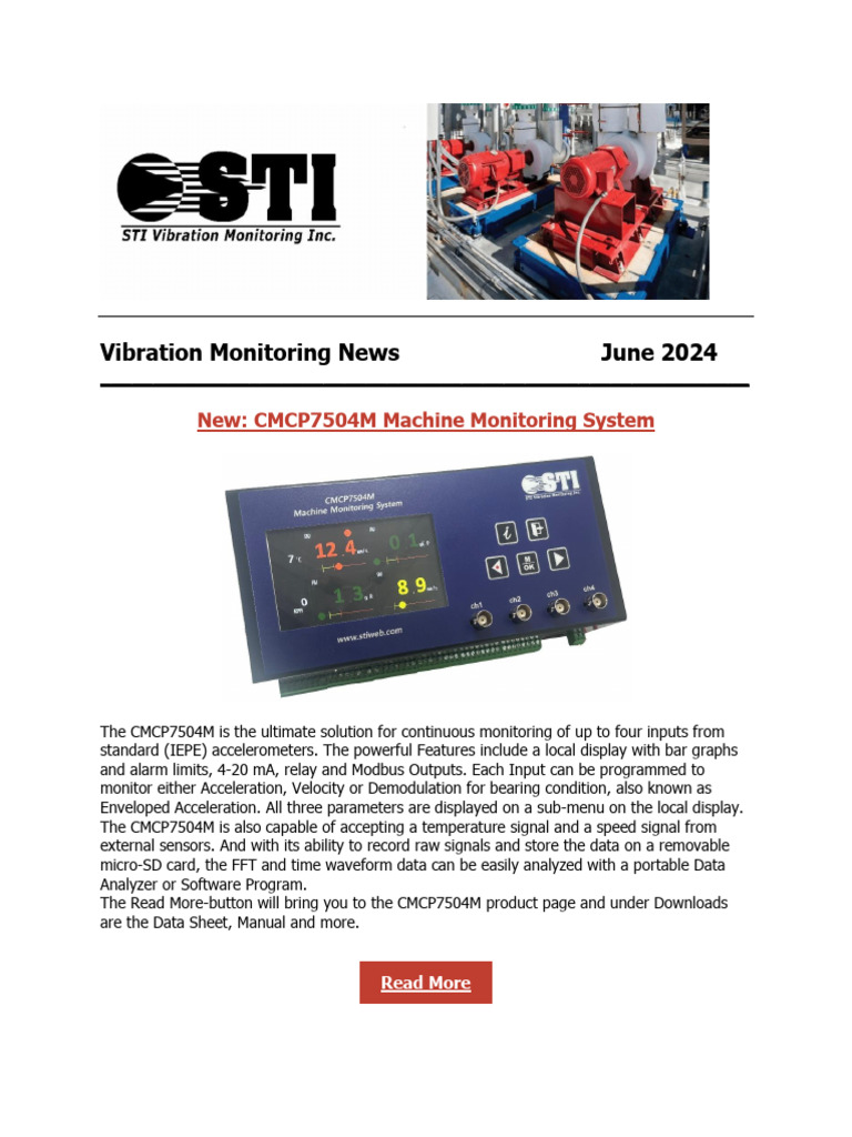 Vibration Monitoring News, - New Machine Monitoring System | PDF