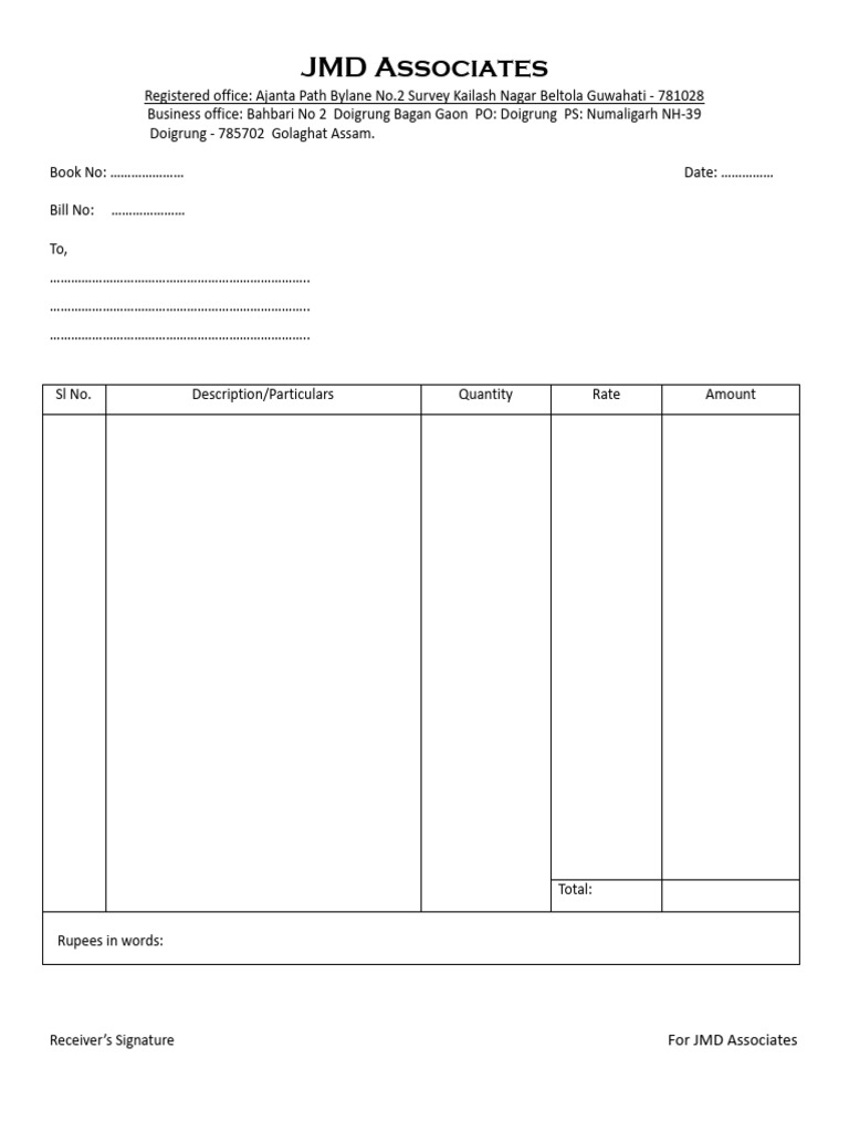 JMD Associates Invoice Template | PDF