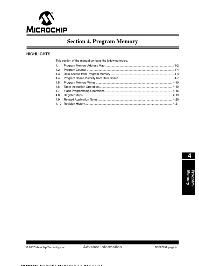 PIC24F Family Reference Manual Sect04 - Program Memory | PDF ...