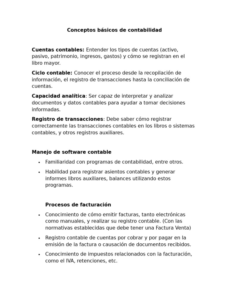 Conceptos Básicos De Contabilidad Pdf Contabilidad Factura