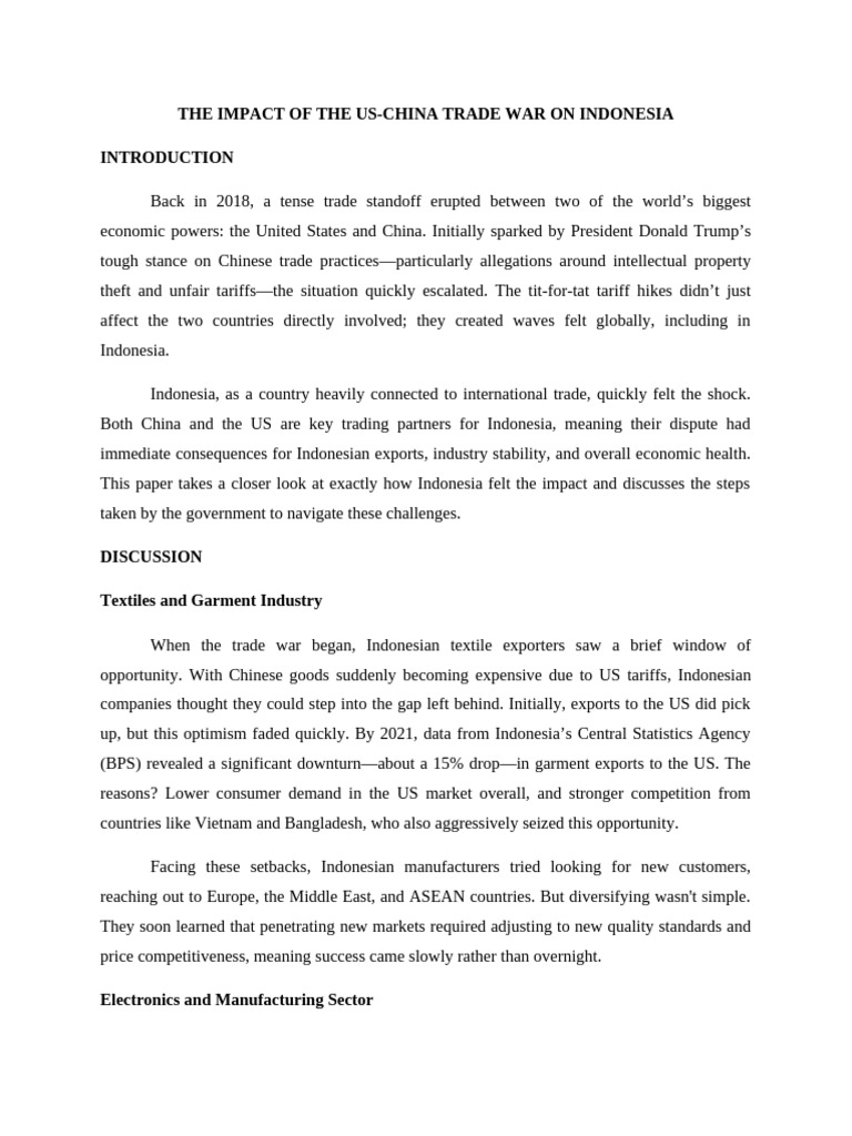 Impact of US-China Trade War on Indonesia | PDF | Exports | Indonesia