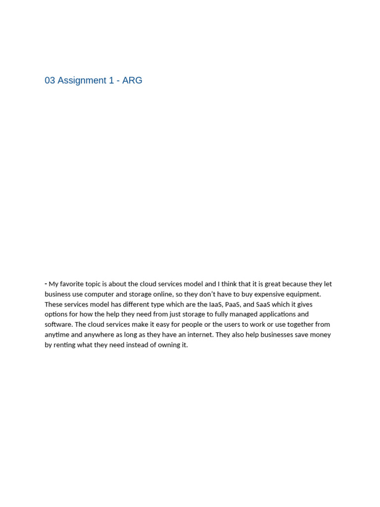 03 Assignment 1 - ARG | PDF