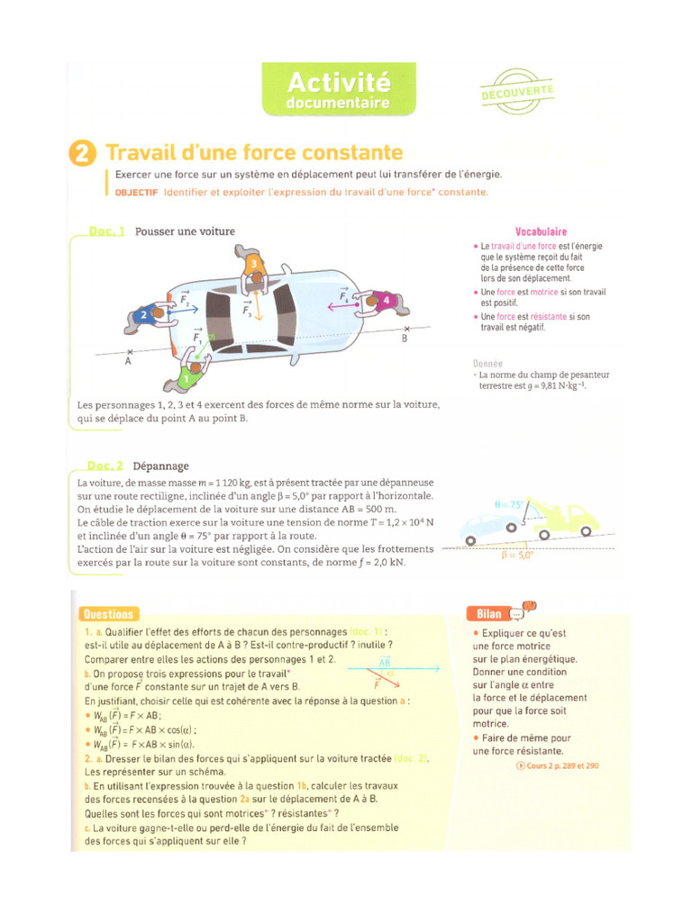 TP Travail D Une Force | PDF
