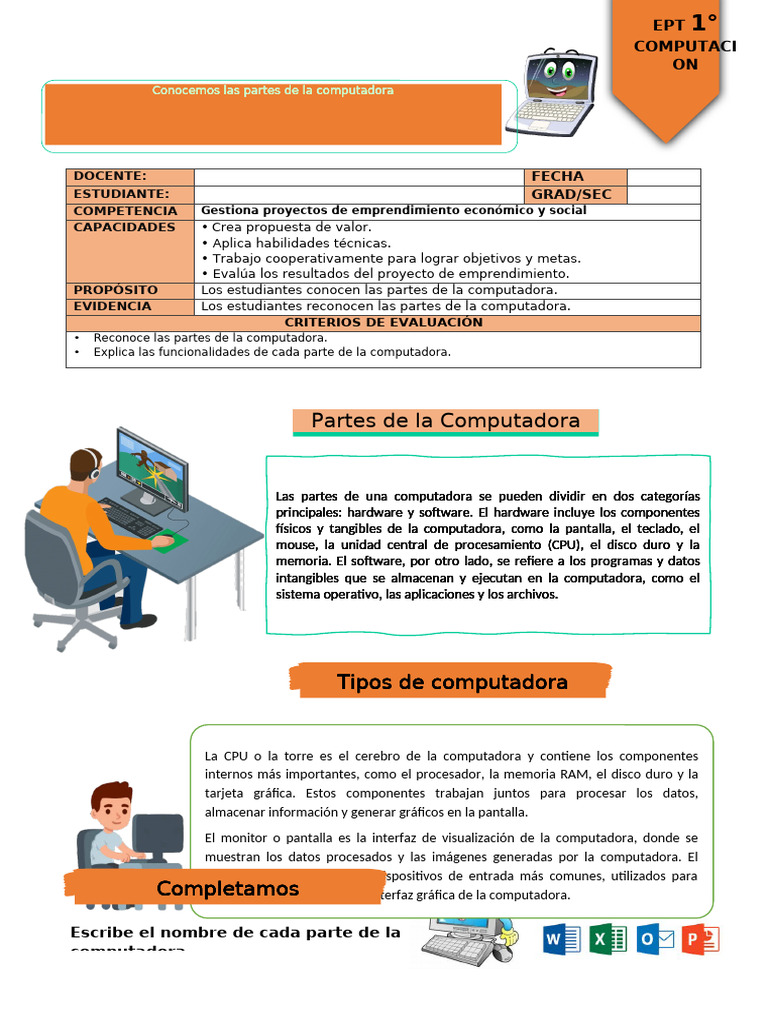 FICHA DE ACTIVIDAD EPT 1ro | PDF | Hardware de la computadora | Bienes ...
