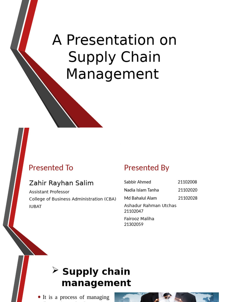 FInal POP Presentation On Supply Chain Management 1 | PDF | Supply ...