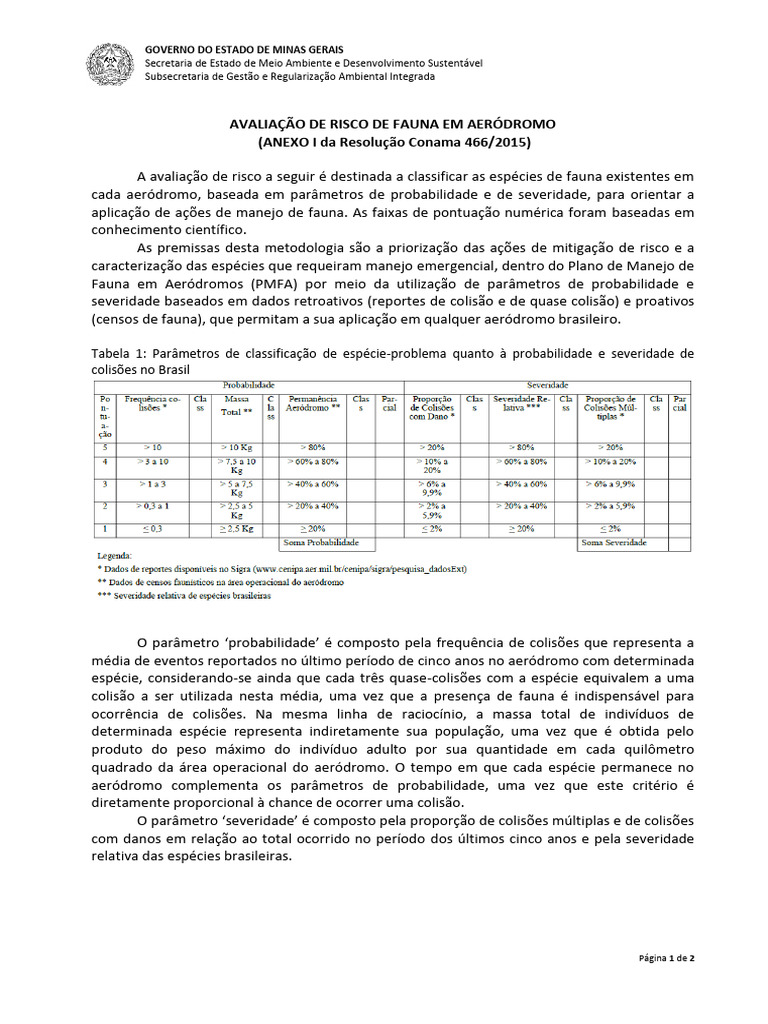 Avaliação de Risco de Fauna em Aeródromos | PDF | Avaliação de risco ...