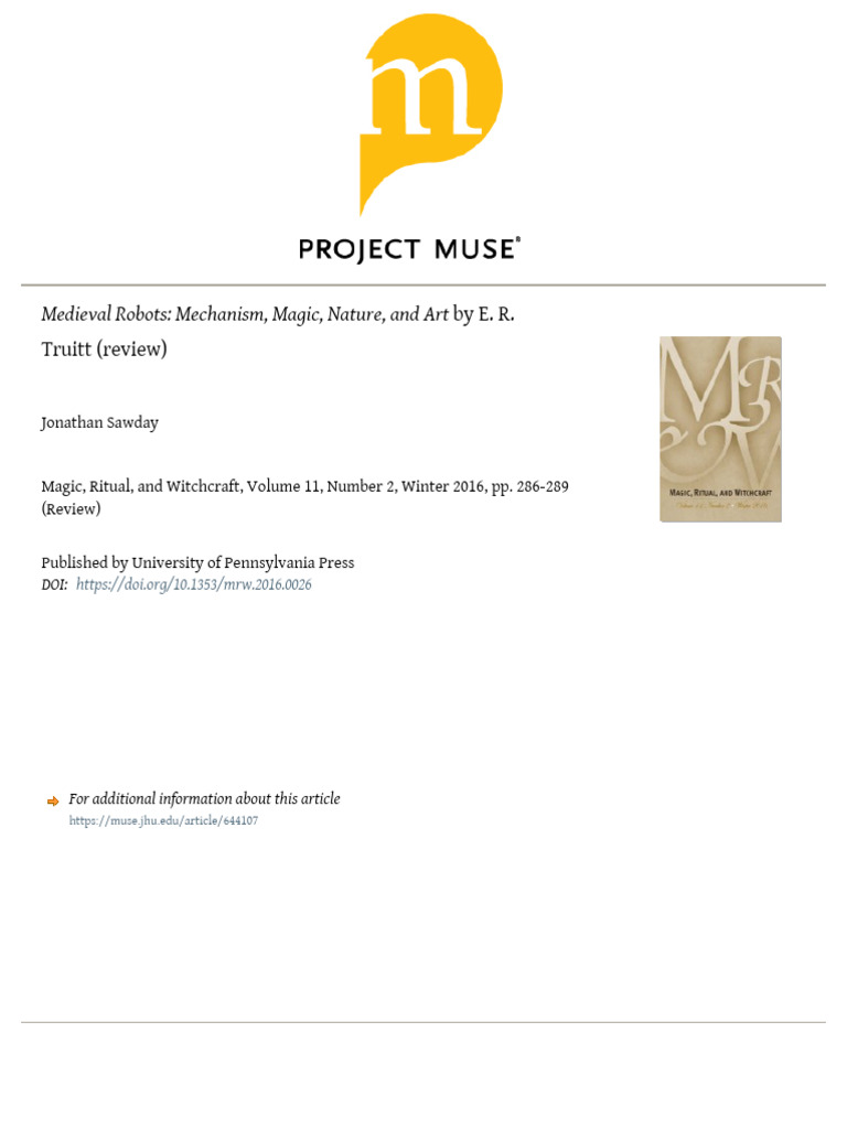 Medieval Robots: Mechanism and Magic | PDF