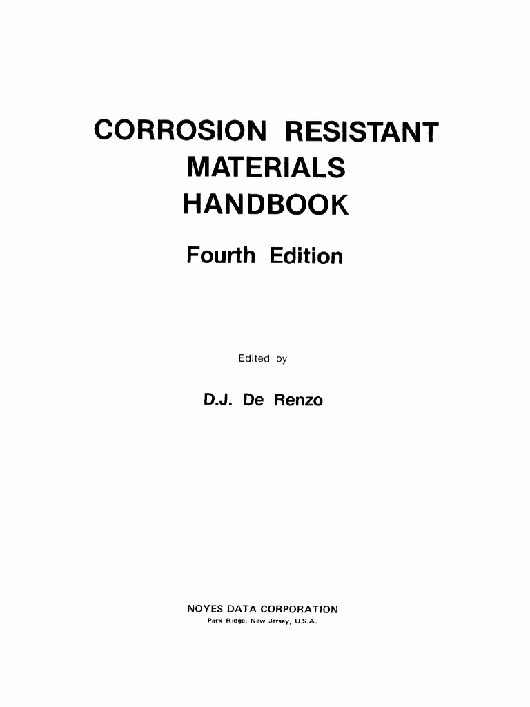 D.J. de Renzo - Corrosion Resistant Materials Handbook | PDF | Plastic ...