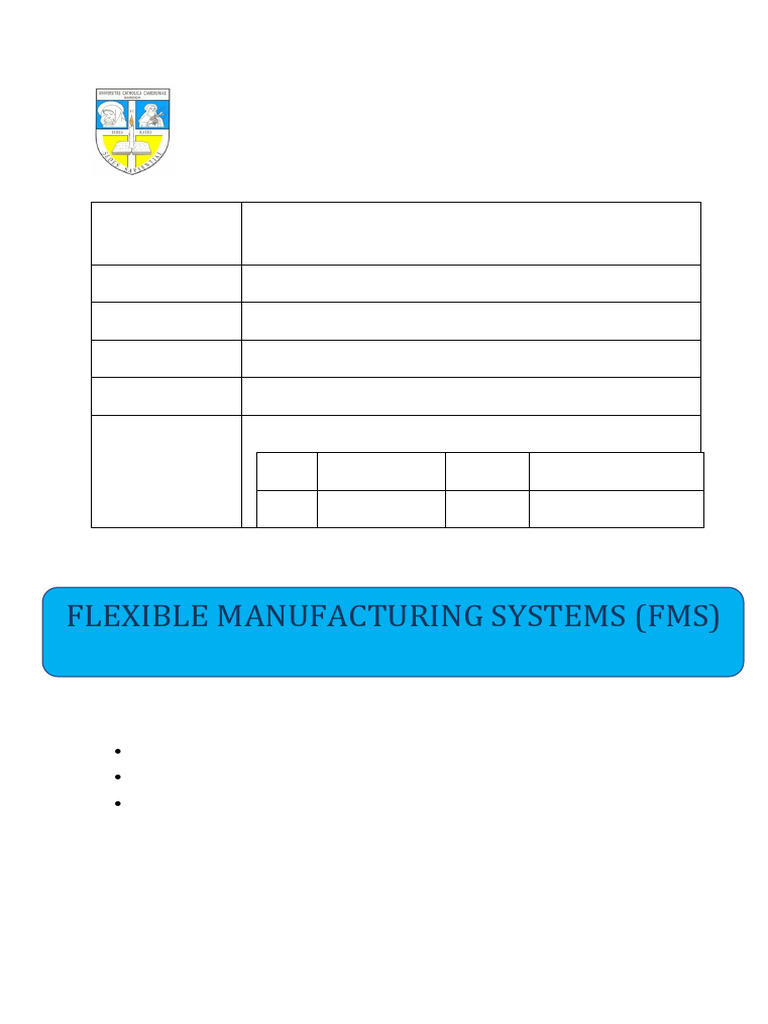 FMS,CATUC 2024 | PDF | Mechanical Engineering | Secondary Sector Of The ...