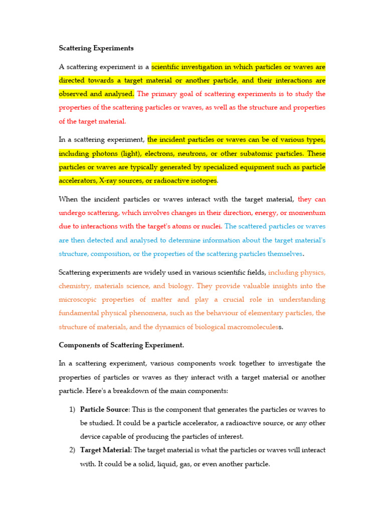 Understanding Scattering Experiments | PDF | Scattering | Waves