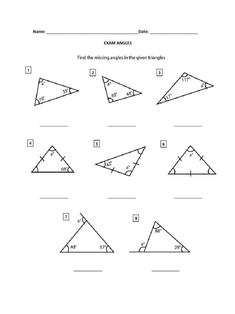 Math Exam Angles | PDF