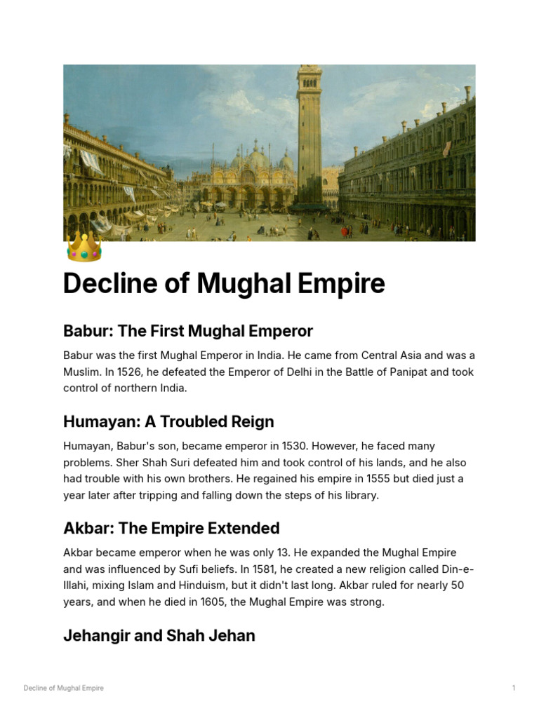 Decline of the Mughal Empire Explained | PDF | East India Company ...