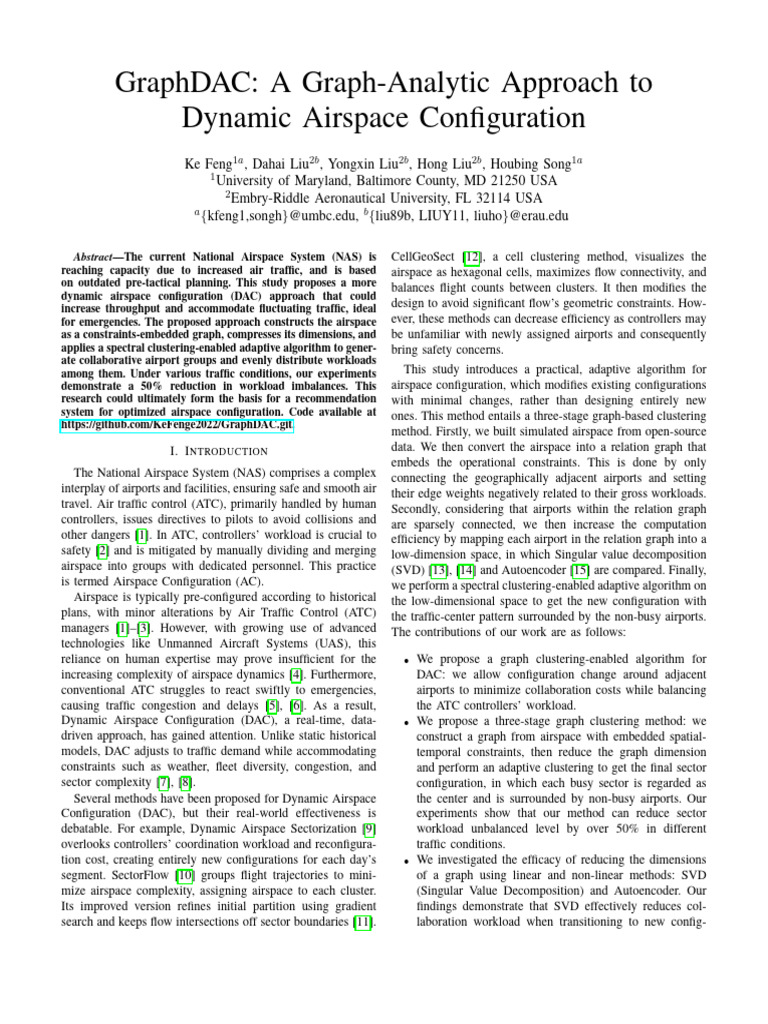 Dynamic Airspace Configuration via Graphs | PDF | Air Traffic Control ...