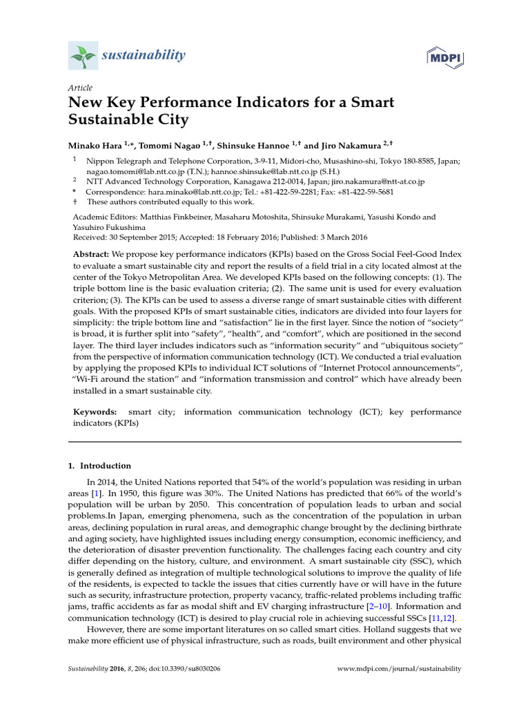 New Key Performance Indicators For A Smart Sustain | PDF ...