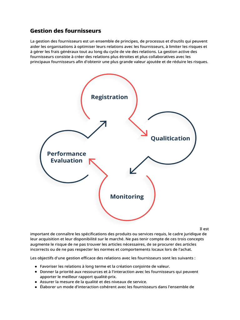 Optimisation de la gestion des fournisseurs | PDF | Négociation