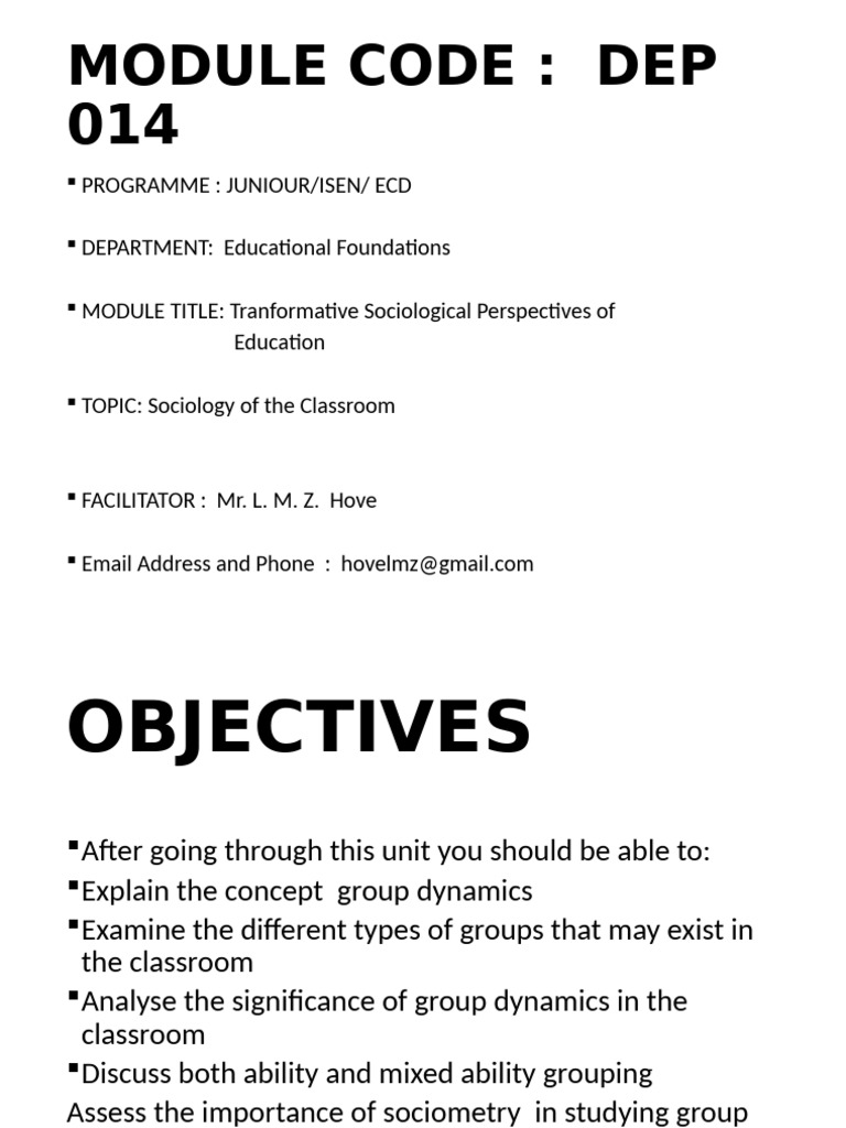 Sociology of Classroom Group Dynamics | PDF | Teachers | Reason
