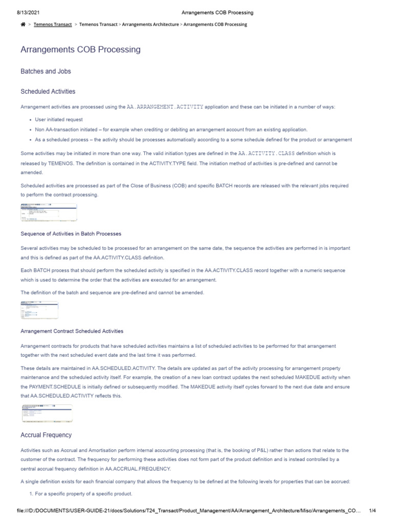 Arrangements COB Processing Guide | PDF | Accrual